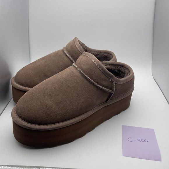 CUSHIONAIRE Women's Cozy Genuine Suede Mule Platform TAUPE 7W - Picture 2 of 6